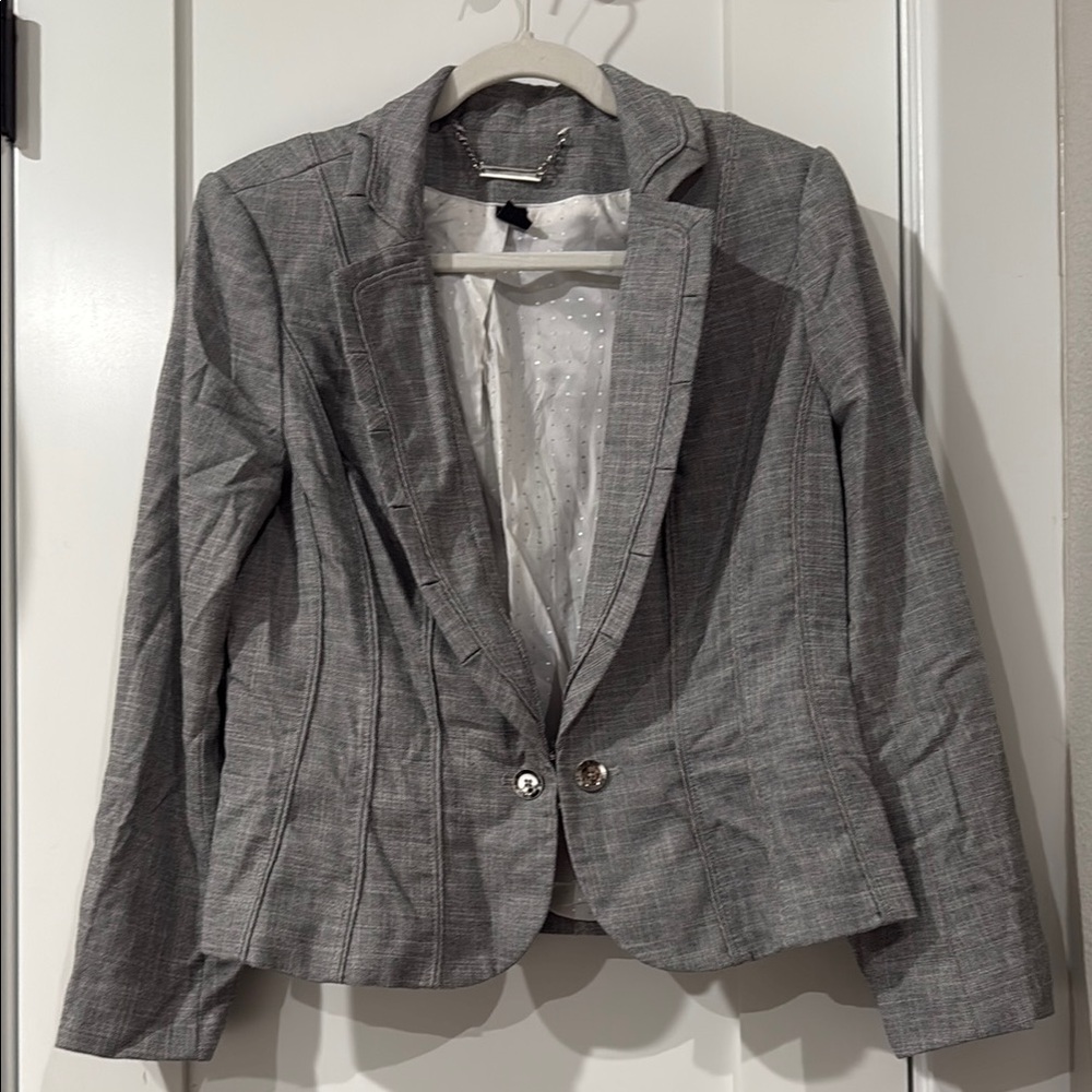 White House Black Market Gray Blazer with Tailored Silhouette